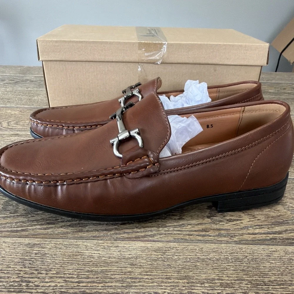 Albertini Men's Brown Bit Loafers‎ 8.5 Dress Shoe New With Box